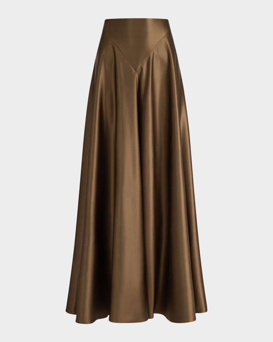 Ames Yoke Silk Maxi Skirt